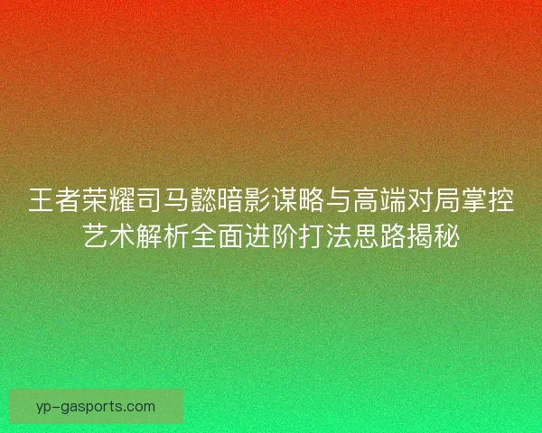 王者荣耀司马懿暗影谋略与高端对局掌控艺术解析全面进阶打法思路揭秘
